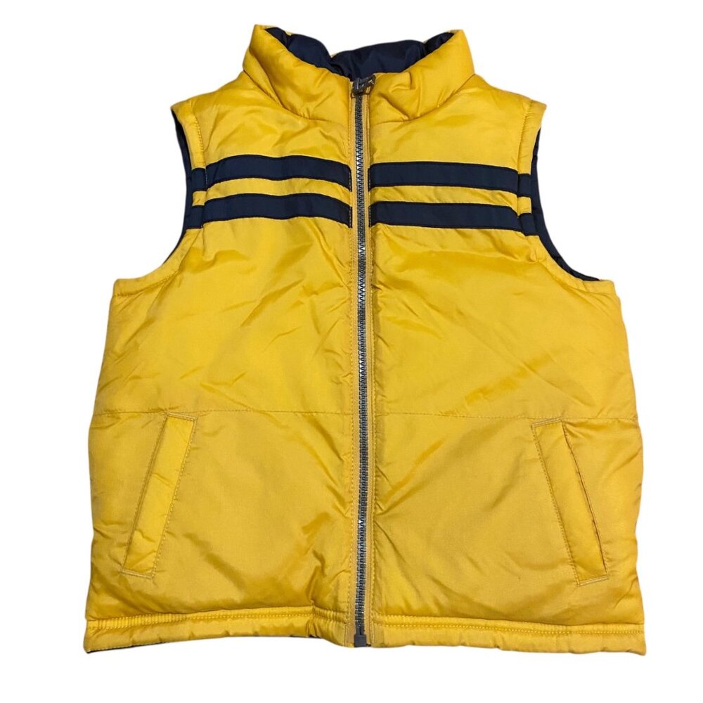 Gymboree AhoyMatey Yellow Navy Kids Puffer Vest 4T-5T Outerwear Outdoor Nautical